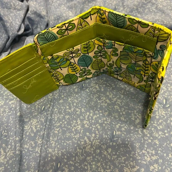 Vera Bradley Green, Yellow, and Blue Floral Wallet - Picture 3 of 8